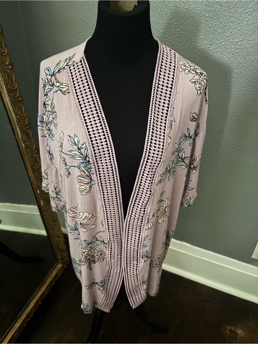 Moral Fiber Mauve purple Open-Front Knit Kimono